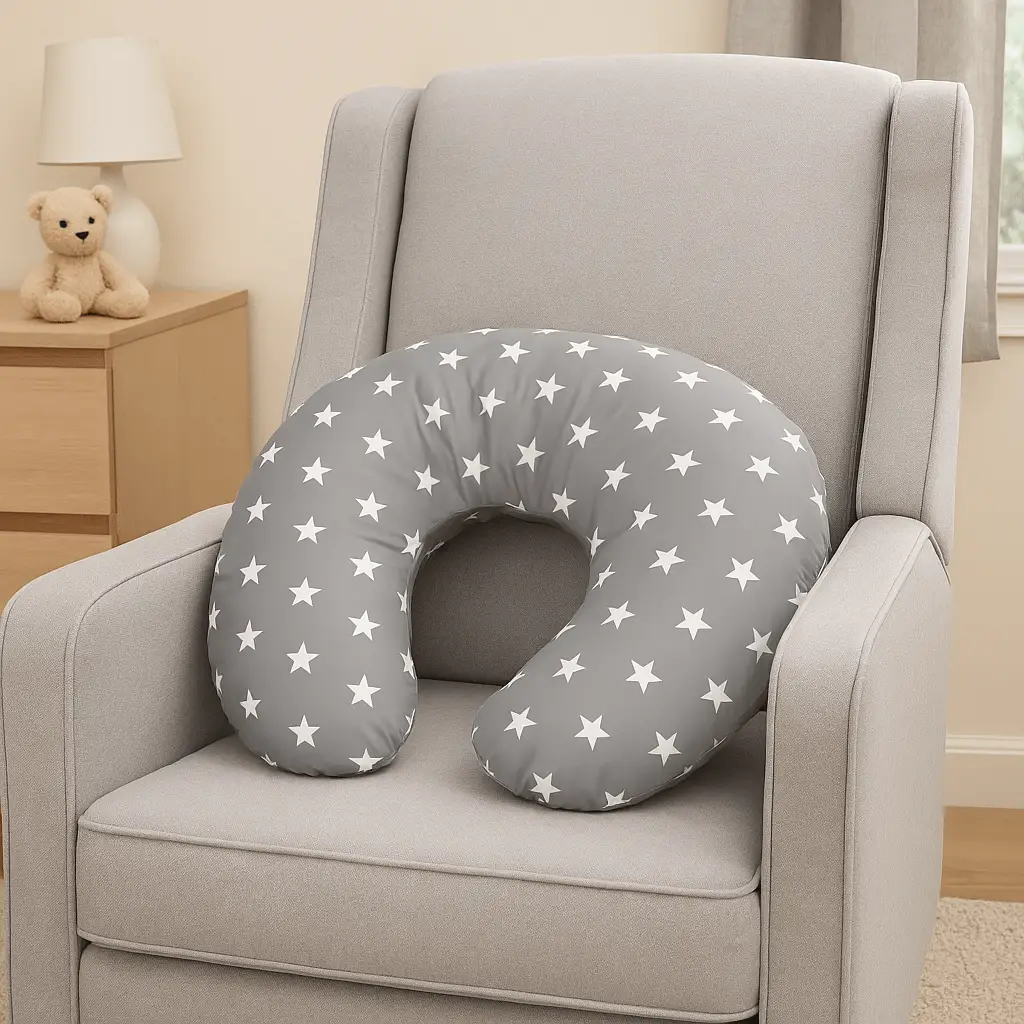 Breast Feeding Maternity Nursing Pillow - Grey with Stars by For Your Little One