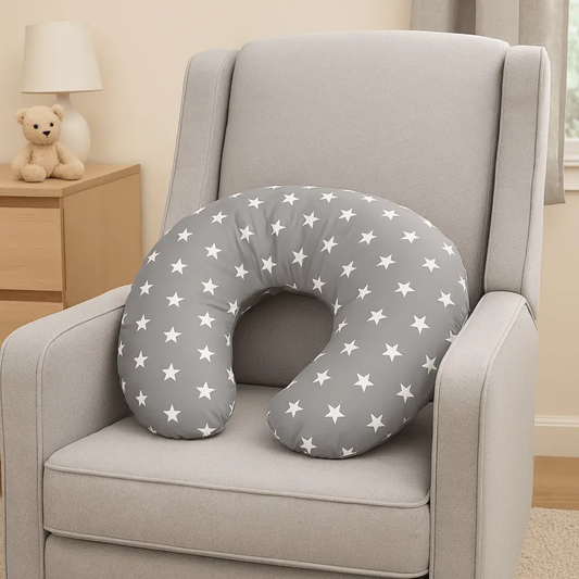 Breast Feeding Maternity Nursing Pillow - Grey with Stars by For Your Little One