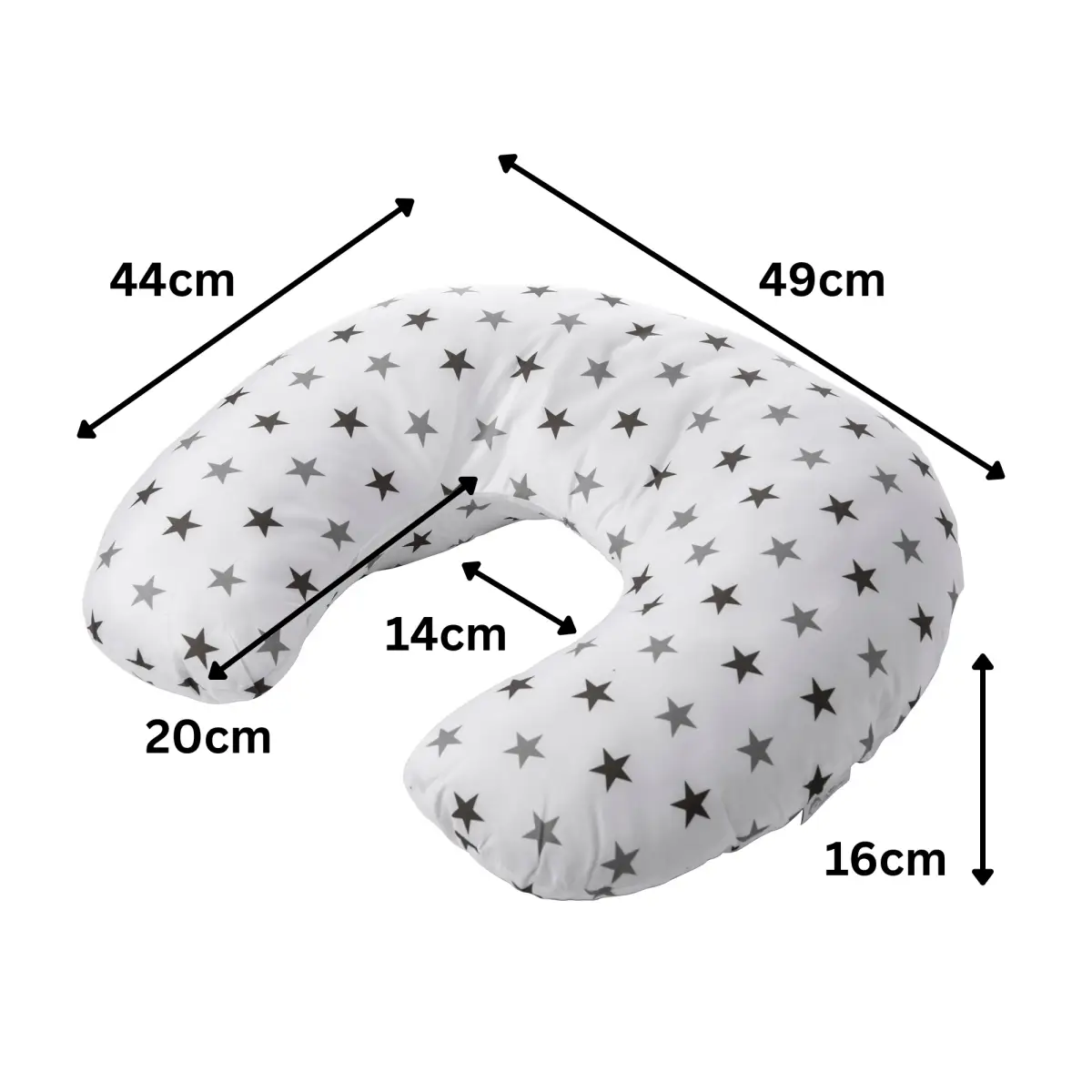 Breast Feeding Maternity Nursing Pillow - Grey with Stars by For Your Little One