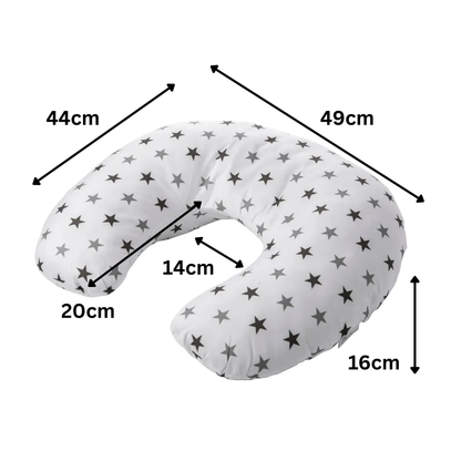 Breast Feeding Maternity Nursing Pillow - Grey with Stars by For Your Little One