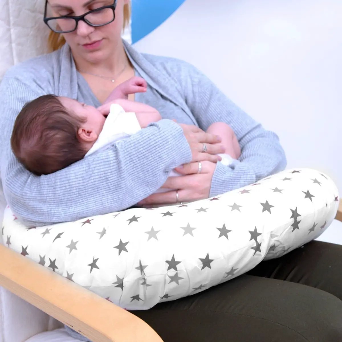 Breast Feeding Nursing Pillow - Silver Twinkle (COVER ONLY) by For Your Little One
