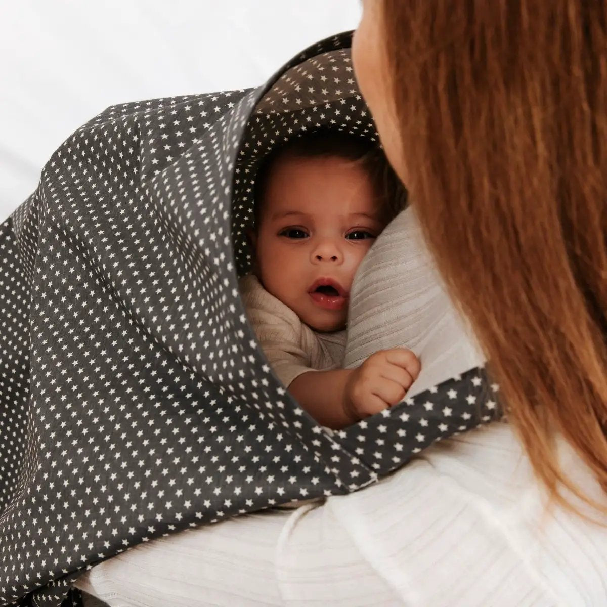 Breastfeed Apron - White Stars-Clearance by For Your Little One