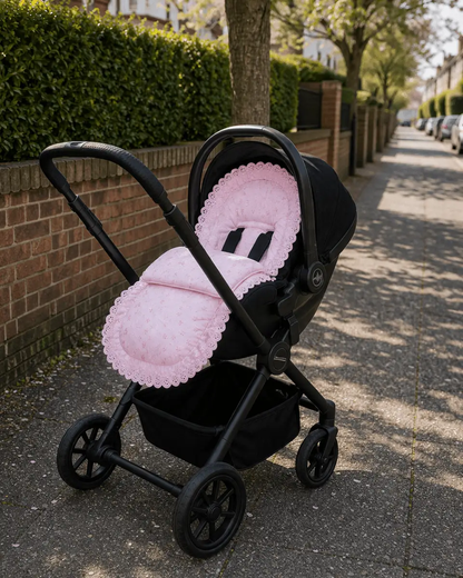 Universal Broderie Anglaise Car Seat Footmuff / Cosy Toes by For Your Little One