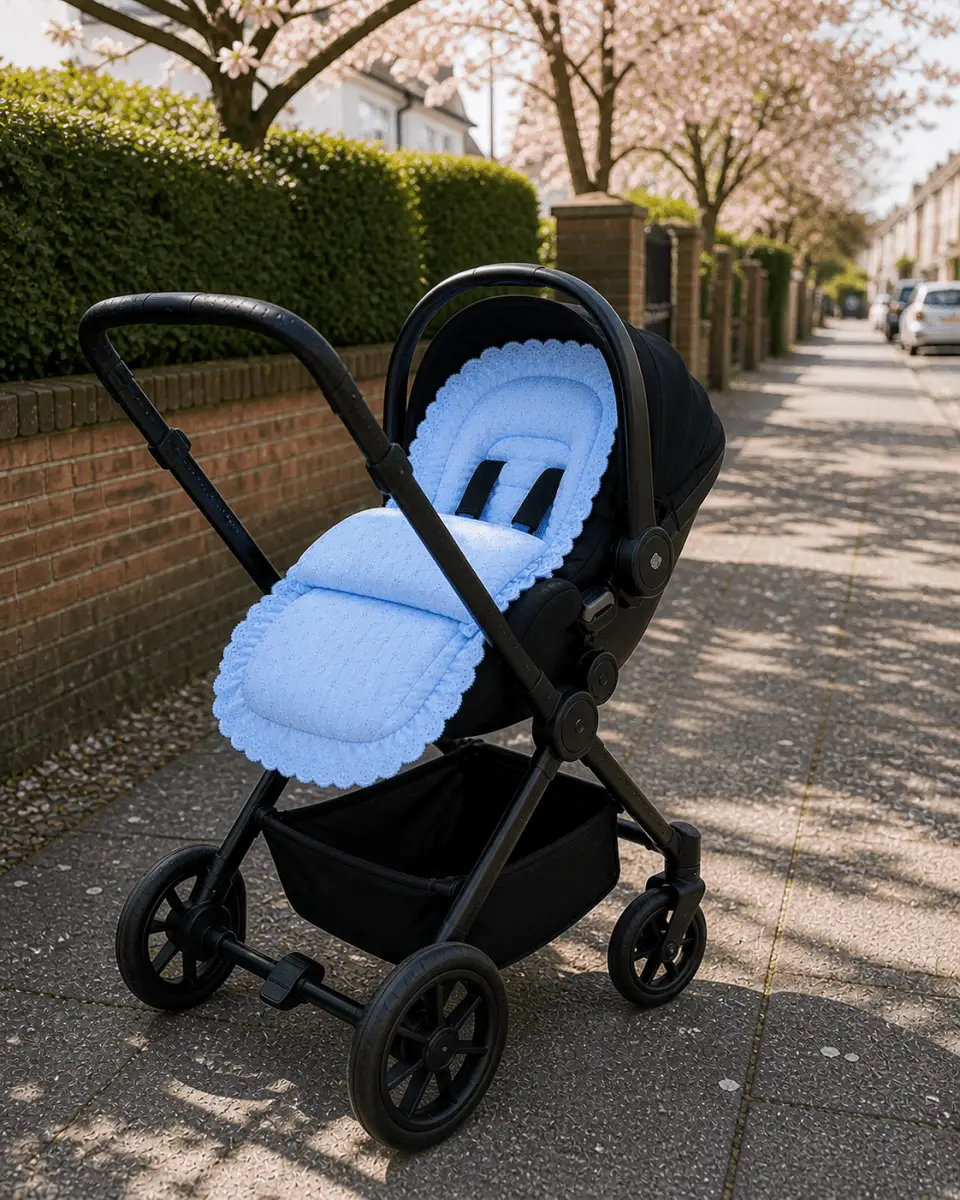 Universal Broderie Anglaise Car Seat Footmuff / Cosy Toes by For Your Little One