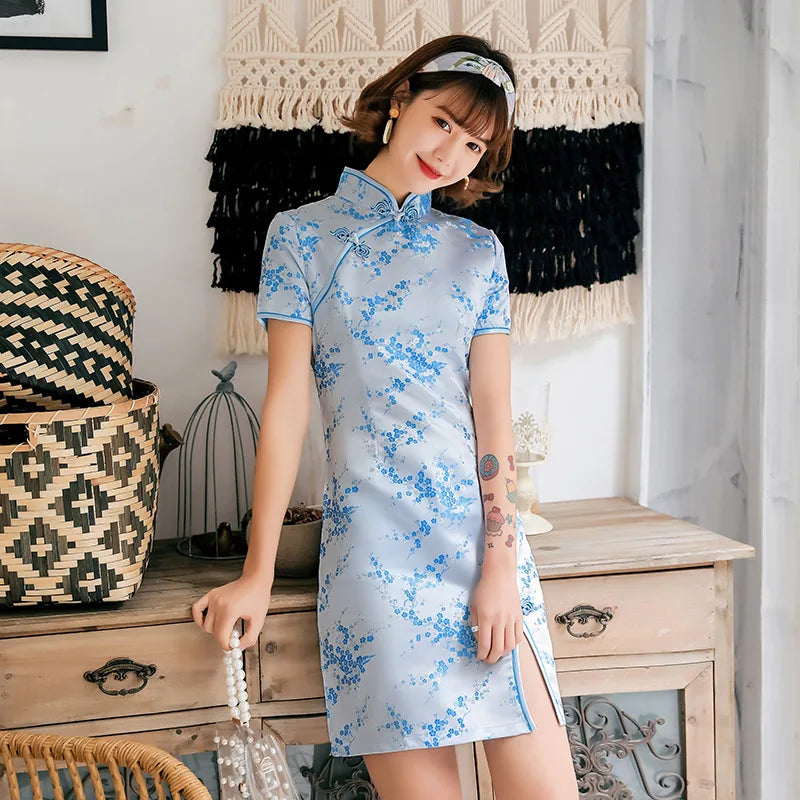 2026 New Cheongsam Short Daily Banquet Skirt New Spring and Summer Improved Chinese Style by All Mart Bristol Ltd