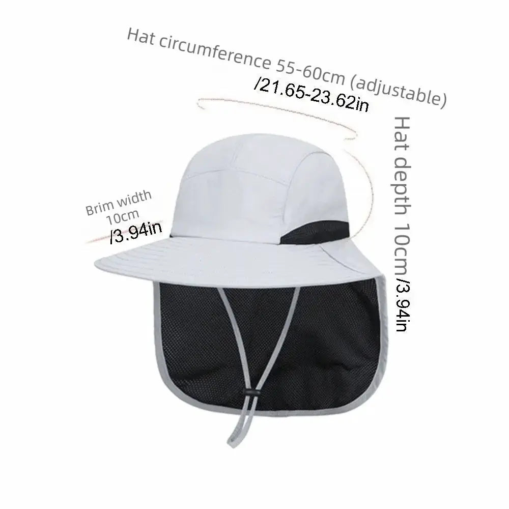 Fashion Wide Brim Outdoor Sun Hat Adjustable UV Protection Fisherman Cap with Neck Flap Quick-drying Bucket Cap Women by All Mart Bristol Ltd