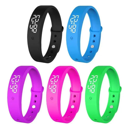 LED Digital Smart Bracelet Waterproof Smart Clock Smartband with Body Temperature Monitor Smart Band Vibration Alarm Reminder by All Mart Bristol Ltd
