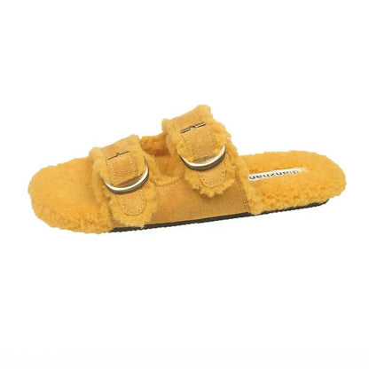 Flat Soled Lambswool Birkie Slippers For Women by Dropshipman