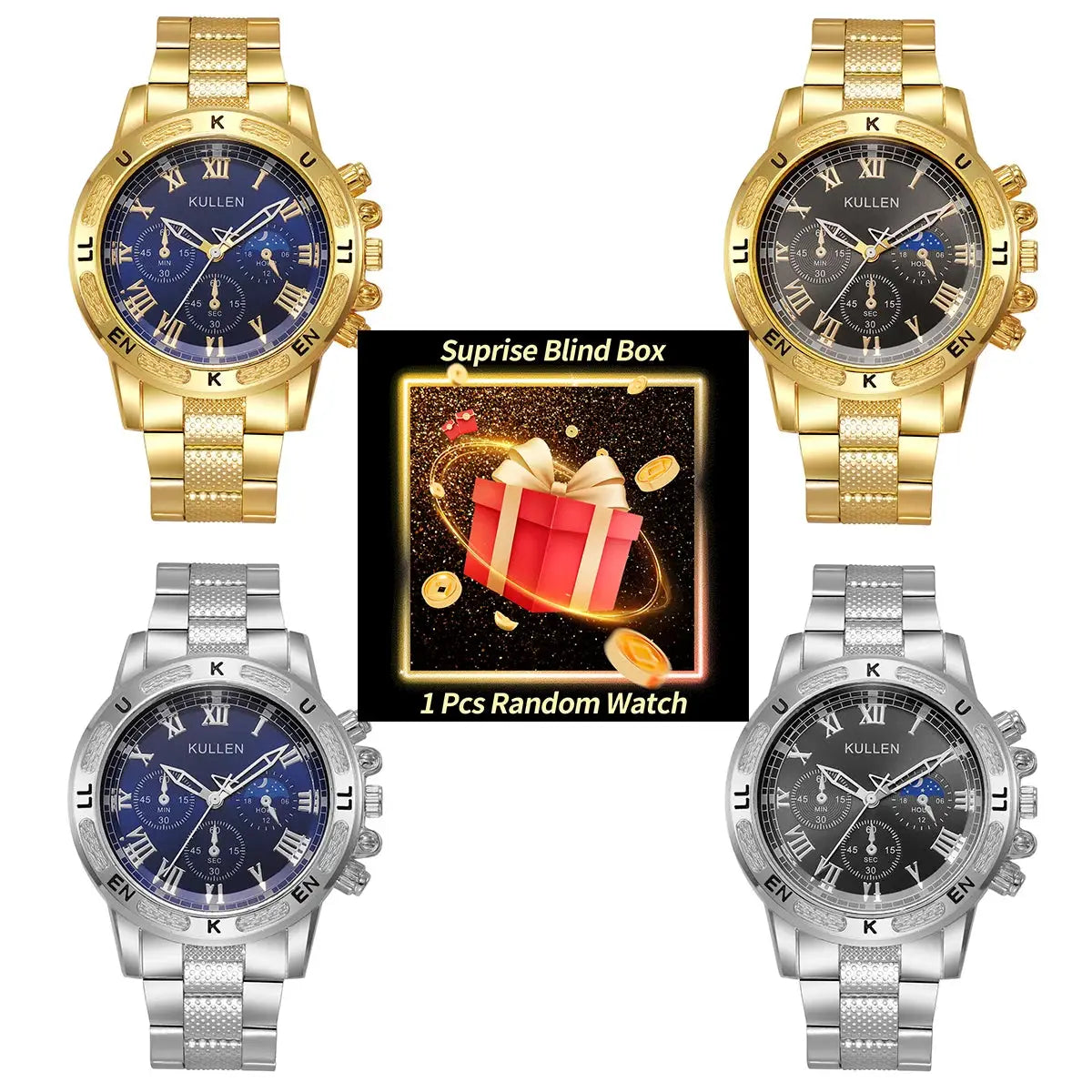 1PC Surprise Mystery Watch Blind Box-Luxury Large Dial Mens Quartz Watch Fashion Men Business Wristwatches Reloj Hombre by All Mart Bristol Ltd