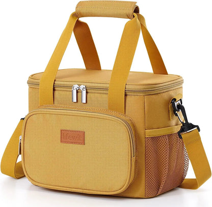 Stylish Black Insulated Lunch Bag - 9L Soft Cooler Tote for Adults, Perfect for 12 Cans by All Mart Bristol Ltd