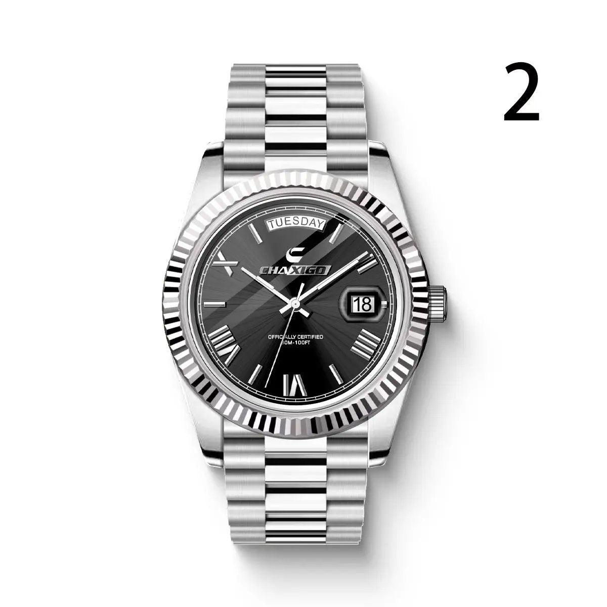 Fashion Men's Watch Steel Band Large Dial Quartz Wrist Watch by Dropshipman