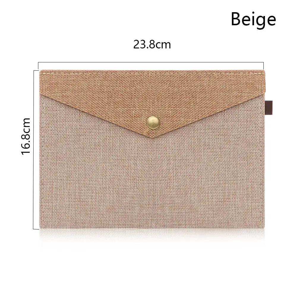 1PC A4/A5 Imitation Linen Big Capacity Document Bag Simple Canvas Felt File Bag Briefcase File Folders Office School Supplies by All Mart Bristol Ltd