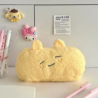 Cartoon Cosmetic Bag Pencil Case Plush Pencil Case Handbag Embroidery Kawaii Pencil Case Stationery Zipper Pouch Bag by All Mart Bristol Ltd