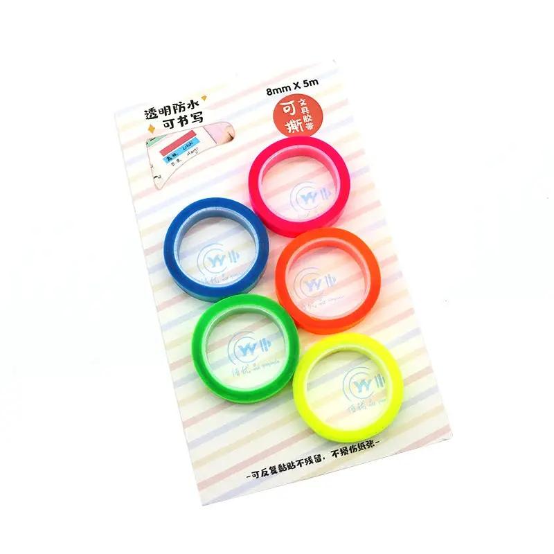 5 Roll 5 Colors Stickers Transparent Fluorescent Index Tabs Flags 5M Sticky Note Stationery Children Gift School Office Supplies by All Mart Bristol Ltd