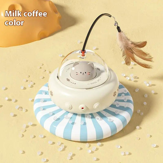 Smart Teaser Cat Toy Electric UFO Cat Teaser Stick With Bell Training Pet Toys Replaceable Feather Interactive Cat Supplies Pet Supplies Pets Products by Dropshipman