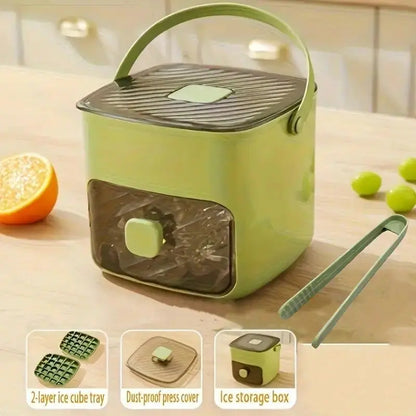 【Fathersdaygift】Handheld Ice Bucket, 48-Cell Ice Cube Tray, Ice Mold, Freezing Tool — Food-Grade, Large-Capacity, Home Press-Type Ice Cube Tray