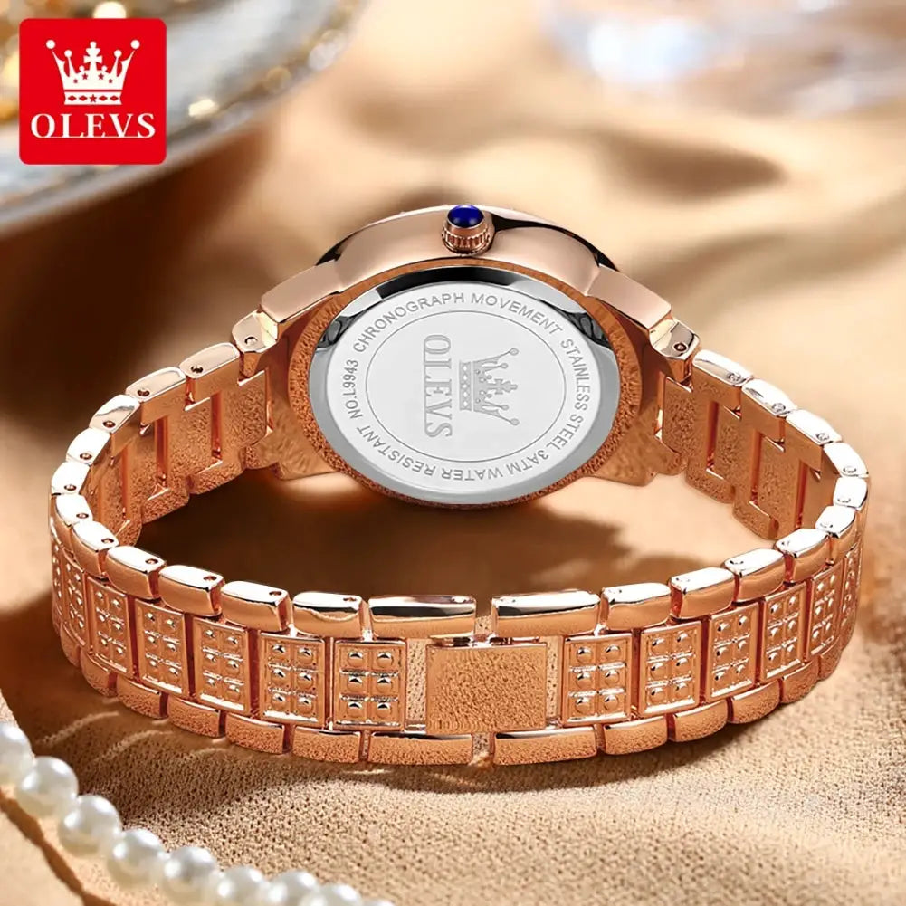 OLEVS Luxury Fashion ladies' watches Diamond dial waterproof diamond inlaid quartz watch for women beautiful trend dress watch by All Mart Bristol Ltd