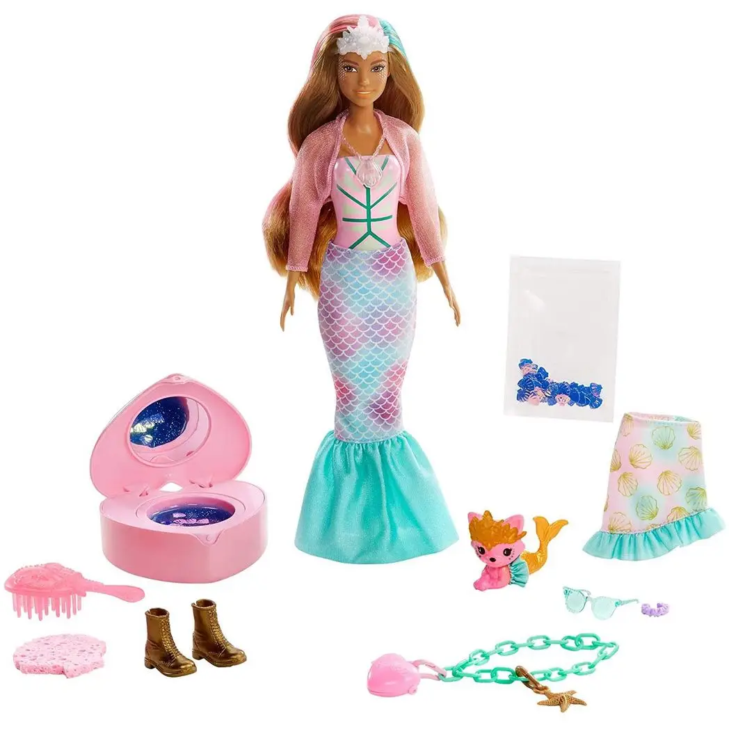 Barbie Doll Colour Reveal Peel Mermaid 25 Accessories Toy Gift For KIds GXV93 by Barbie