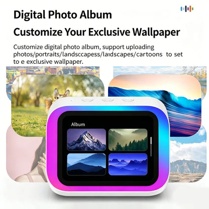 AI Voice Assistant Bluetooth Speaker With RGB Color Lighting Alarm Clock LED Screen Weather Clock Display Electronic Speaker by All Mart Bristol Ltd
