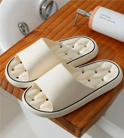 Non-slip Design Bathroom Slippers Home Summer Thick Sole Floor Bedroom House Shoes For Women Men by Dropshipman