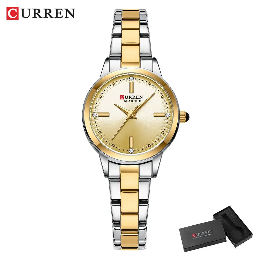 CURREN Women's Stainless Steel Strap Watch Perfect Blend of Minimalism and Fashion for Elegant Daily Wear with Box by All Mart Bristol Ltd