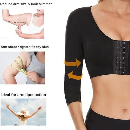 MISSMOLY Womens Arm Shaper Tops Slimmer Compression Half Sleeves Post Surgery Posture Corrector Shapewear by All Mart Bristol Ltd