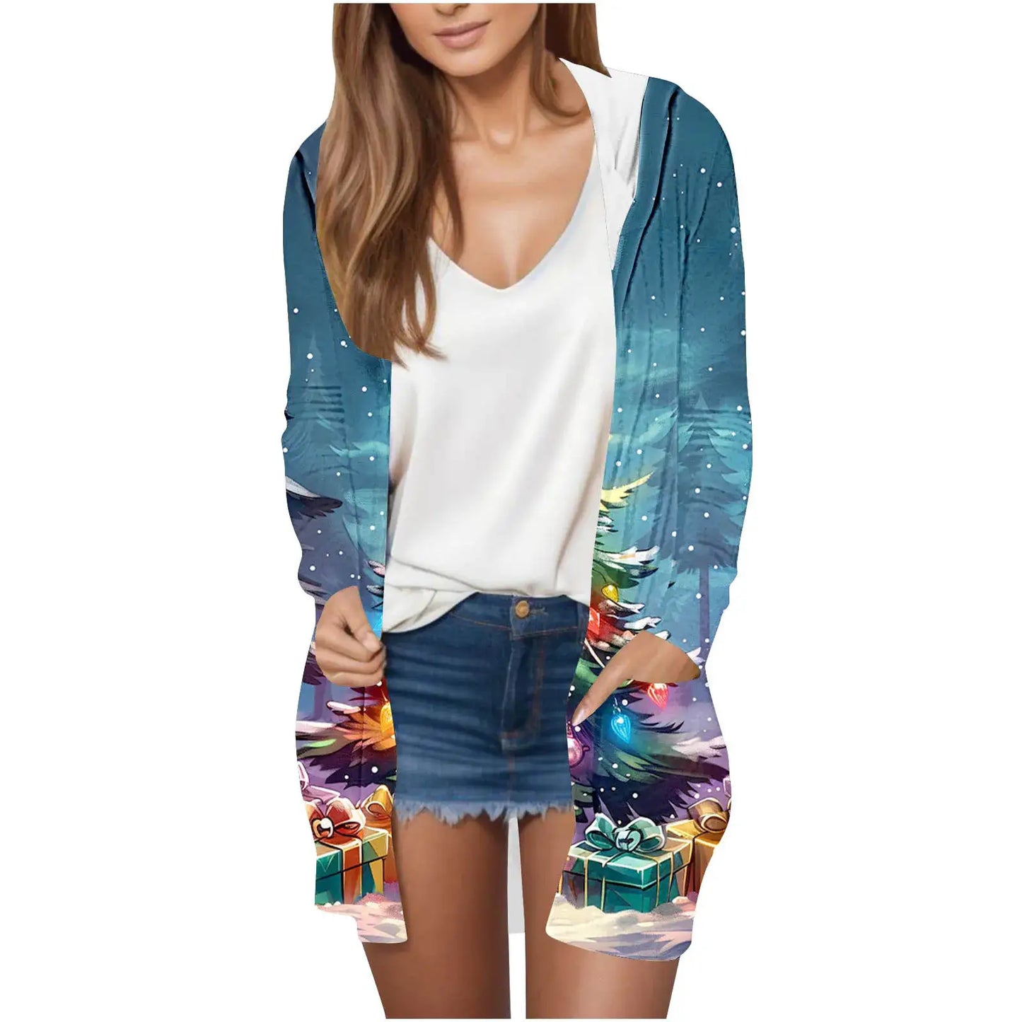 Manufacturer Cross-Border Women's Fashion New Loose Simple Pocket Hooded Cardigan Jacket by All Mart Bristol Ltd