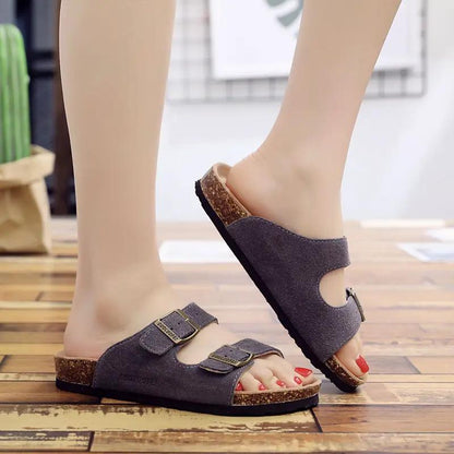 Genuine Leather Cork Slippers Women's Fashion by Dropshipman