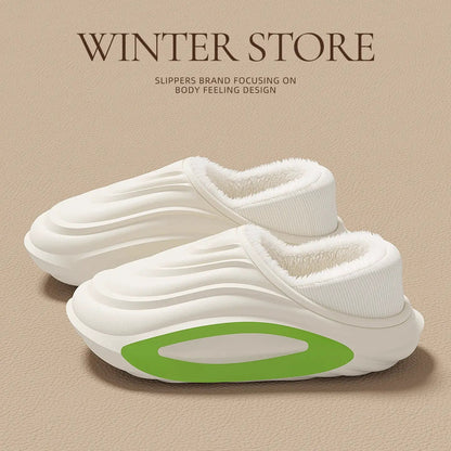 Womens Thick-soled Waterproof Non-slip Fleece-lined Insulated Cotton Shoes by Dropshipman