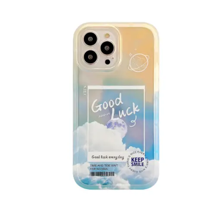 Gradient Transparent Color Cloud Letter 13 12 11 Pro Pro Max Mobile Phone Case by Dropshipman