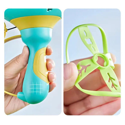 Flying Saucer Disc Launcher Kids Flying Toys Pull String UFO Throw Catch Outdoor Sport Propeller Children Toys Gift for Boy Girl by All Mart Bristol Ltd