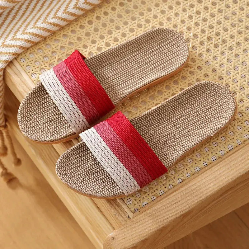Hemp Women's Slippers Flats Home 2026 Spring Summer Designer Woman Shoes Casual Indoor Slides Couple Soft Sole Non-Slip Floor by All Mart Bristol Ltd