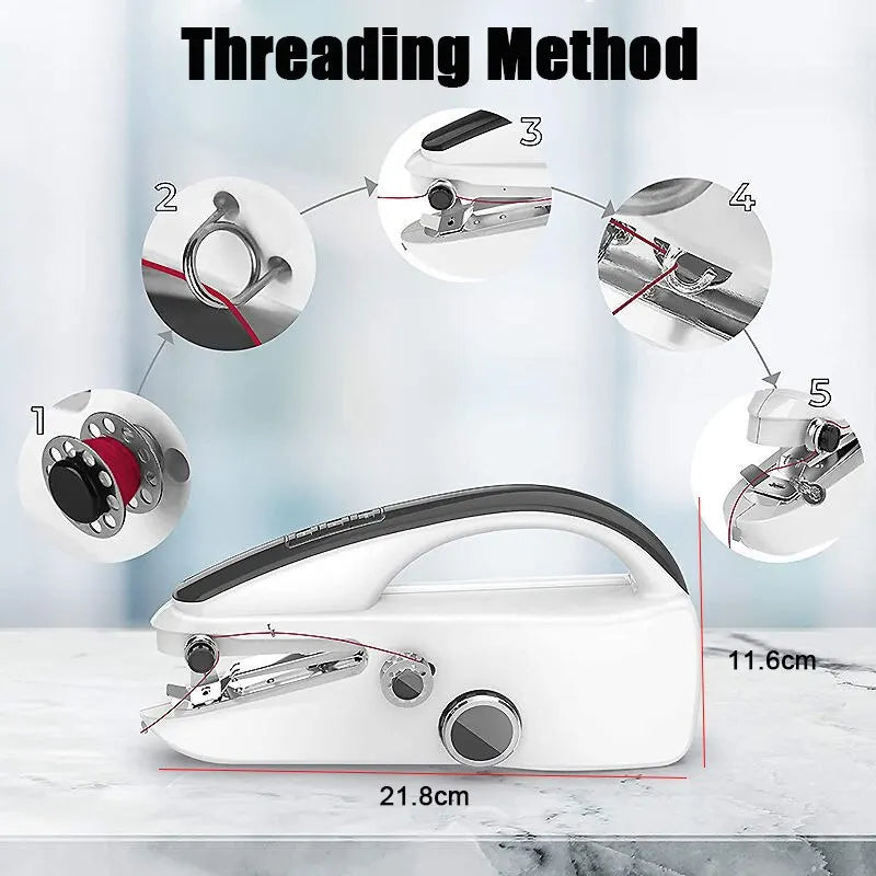 Mini Sewing Machine Handheld Mending Machine Plastic 2 Speed Single Thread Stitching Electric Sewing Small Gadget Dropshipping by All Mart Bristol Ltd