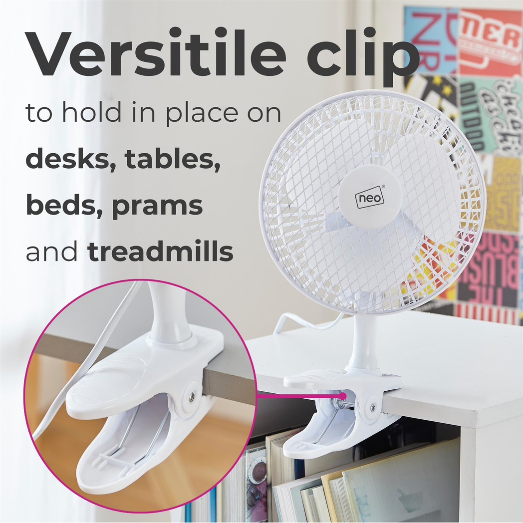Neo Mini Clip Base Mount Desk Fan � White by Neo