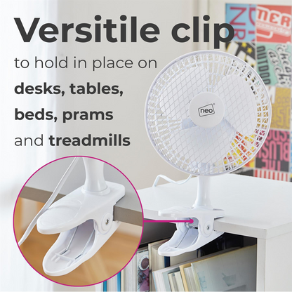 Neo Mini Clip Base Mount Desk Fan � White by Neo