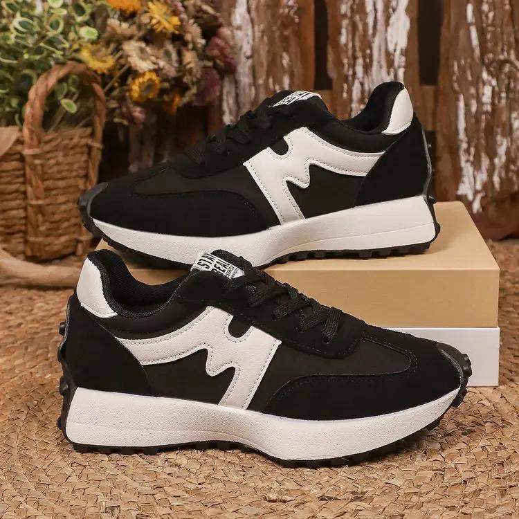 Womens Chunky-Soled Sneakers Lace-up Casual Shoes by Dropshipman