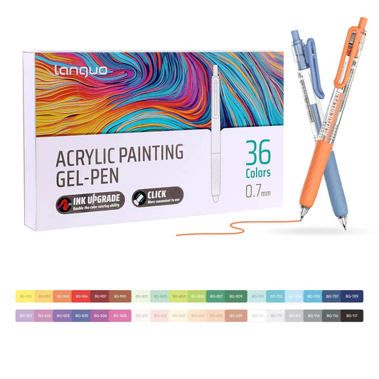 Retractable Acrylic Painting Gel Pens, 36/54/72/90 Clip Stackable Colors, 0.7Mm Precise Tips, Large Capacity Rich Ink, Artist Supplies, Office Stationery for Coloring, DIY Projects by All Mart Bristol Ltd
