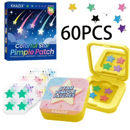60PCS of portable small mirror star-shaped acne patches, with a fashionable design. Perfect for touch-ups at any time by All Mart Bristol Ltd