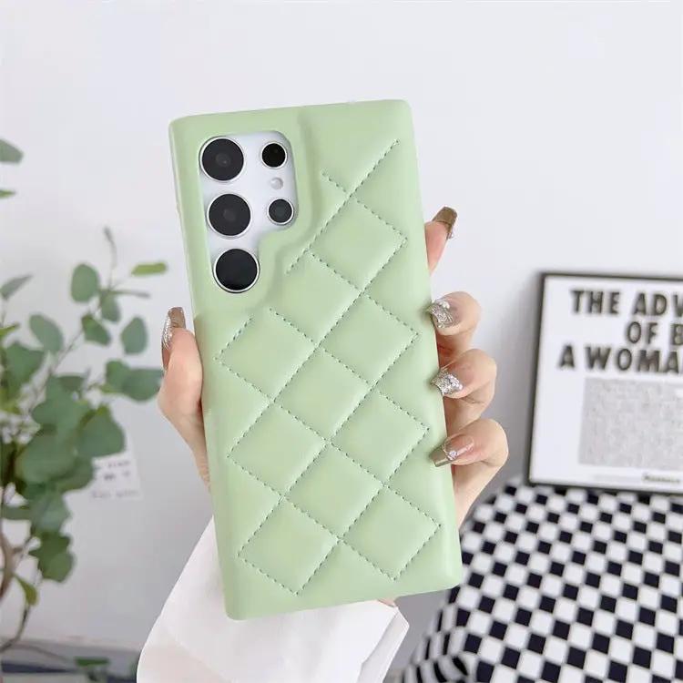 Diamond Plaid Phone Case Leather Phone Protective Case by Dropshipman