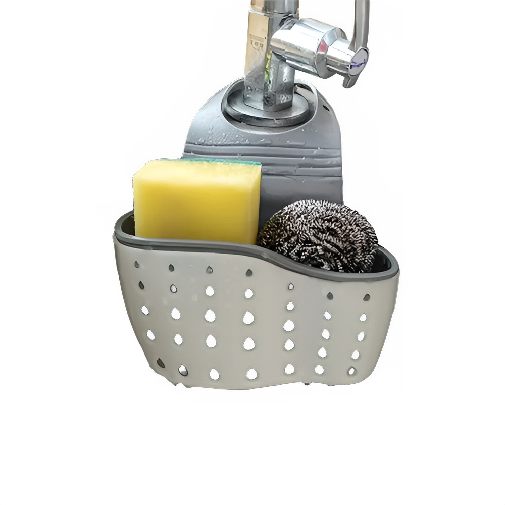 Sink Draining Hanging Basket Adjustable Kitchen Accessories Rubber Sink Bag Soap Sponge Shelf Faucet Holder for Bathroom by All Mart Bristol Ltd