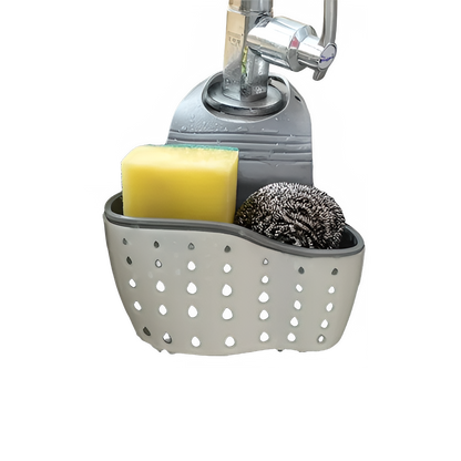 Sink Draining Hanging Basket Adjustable Kitchen Accessories Rubber Sink Bag Soap Sponge Shelf Faucet Holder for Bathroom by All Mart Bristol Ltd