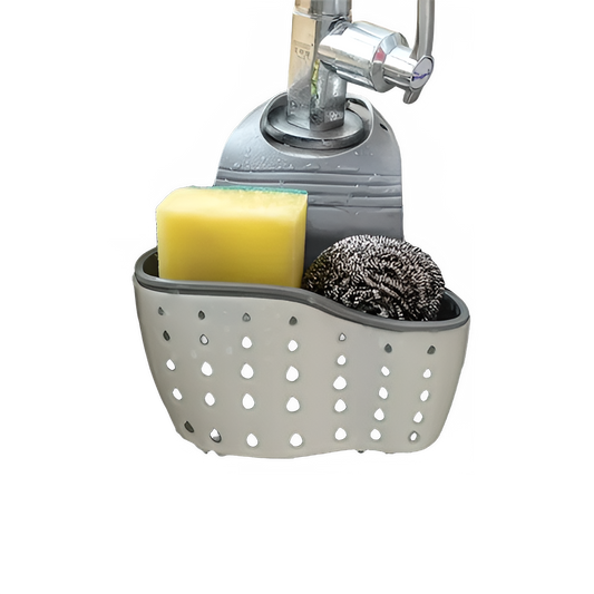 Sink Draining Hanging Basket Adjustable Kitchen Accessories Rubber Sink Bag Soap Sponge Shelf Faucet Holder for Bathroom by All Mart Bristol Ltd