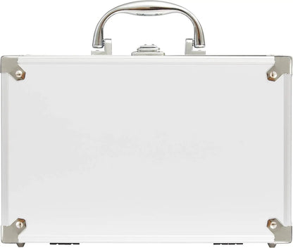 Ultimate Makeup Kit - All-in-One Portable Set with Lipsticks, Eyeshadows, Blush, Nail Polish, Mirror & Brushes in Stylish Metal Train Case by All Mart Bristol Ltd