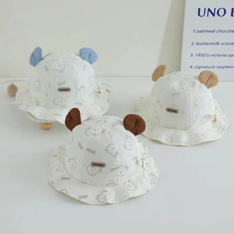 Cartoon Baby Fisherman Hat Cute Children Sunshade Basin Cap 3-12Month Infants Bowl Caps Soft Cotton Toddler Sunscreen Visors by All Mart Bristol Ltd
