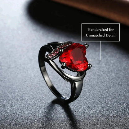 Couples Promise Rings with Heart & Dragon Designs Purple Red Green Blue Zircon Ideal for Engagement Wedding Gifts Romantic Theme Hypoallergenic Scratch Resistant Valentine'S Day Gift by All Mart Bristol Ltd