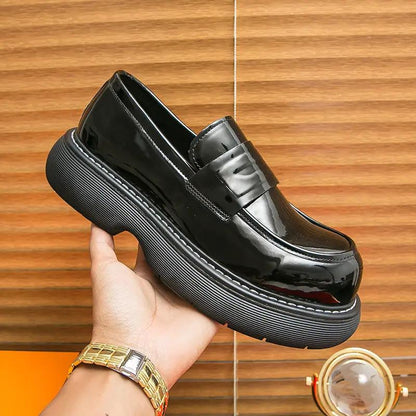 Business Formal Britishstyle Glossy Heightincreasing Leather Shoes by Dropshipman