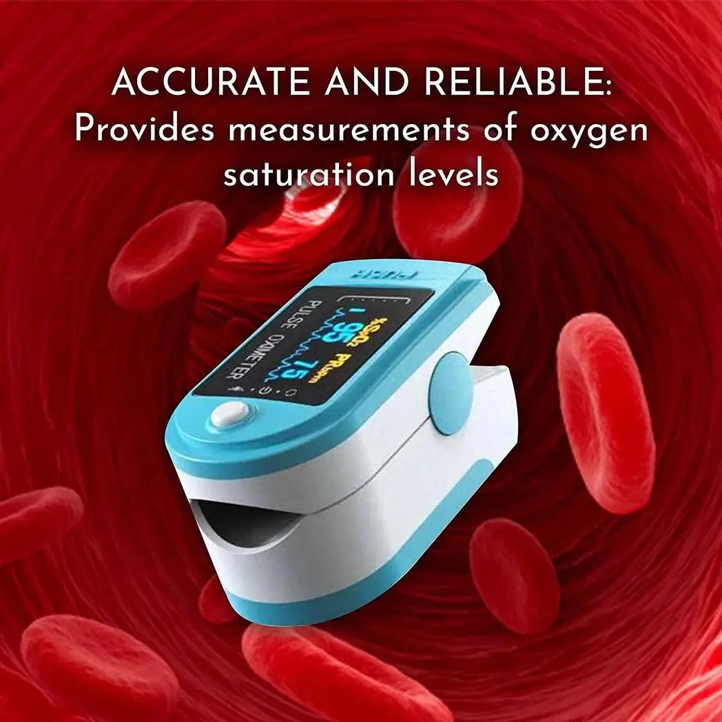 Aquarius Blue Finger Pulse Oximeter Version 2 - Oxygen Saturation Monitor with SpO2 Readings & Heart Rate Monitor, FDA Approved by Aquarius