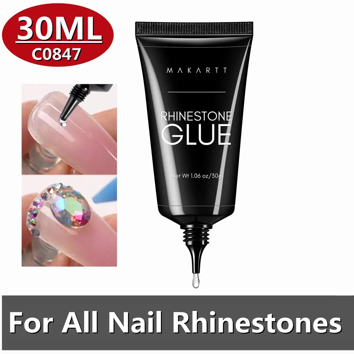 Makartt Nail Rhinestone Glue, Gel Nail Glue for Rhinestones for 3D Design Super Strong Adhesive Nail Gem Glue for Christmas DIY by All Mart Bristol Ltd