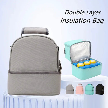 Mommy Bag Milk Storage Breast Pump Maternity Cooler Double Layer Insulation Fresh Keeping Baby Food Backpack Feeding Bottle by All Mart Bristol Ltd