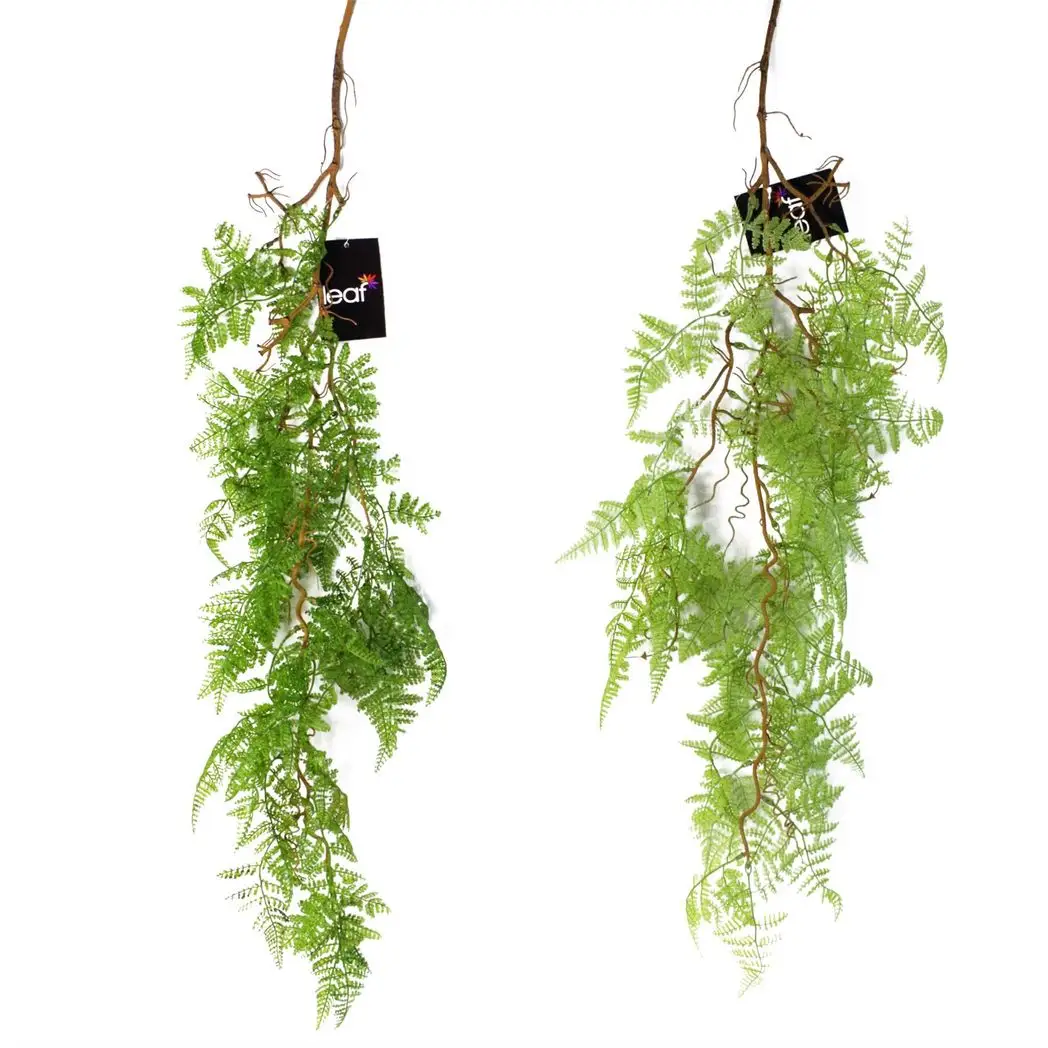 100cm Artificial Hanging Maidenhair Fern Plant Dark Green by Leaf
